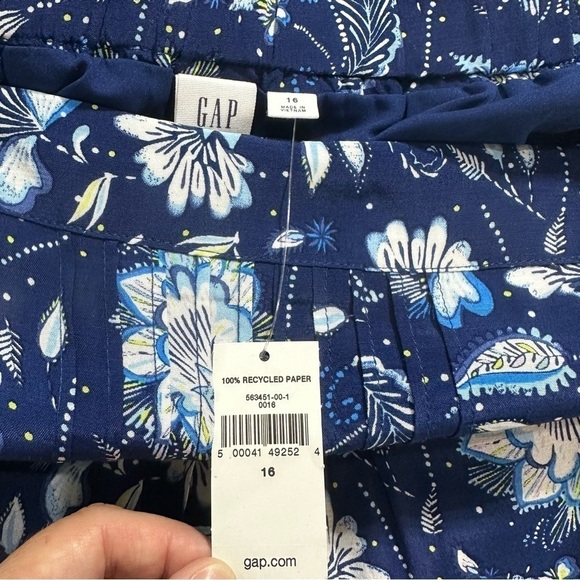 NWT Gap Blue Floral & Paisley Tie Shoulder Midi Apron Dress - Picture 11 of 12